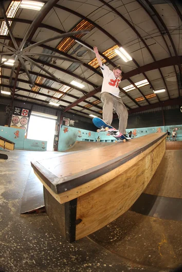 <!--coursephotos16-part2-->
If Cash had wings, he'd fly...but he doesn't, so we'll settle for this front 5-0 down another new hubba.