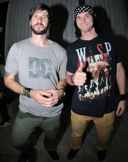 <!-- mawtexasnov13 -->

This is not photoshopped. The past meets the present - Chris Cole and the Chris Cole impostor.