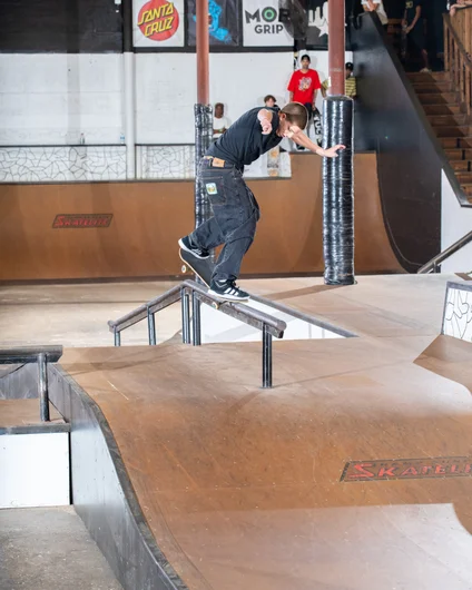 Noah Nagaro back overcrook on the bump to rail.

<!--harvestjam2022-->