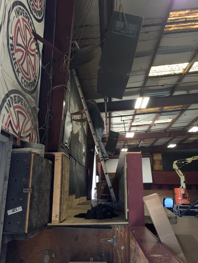 <!--calm2015-->

Pat Daly doesn't mind getting on a sketchy stepladder to hang banners...