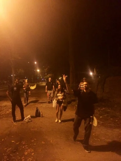 <!--NYCRT-->

The squad takes a quick breather on the way to Dustin Eggling's pad in Brooklyn.
