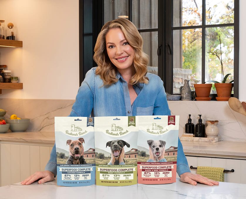 Katherine Heigl with her rescue dog Waffles