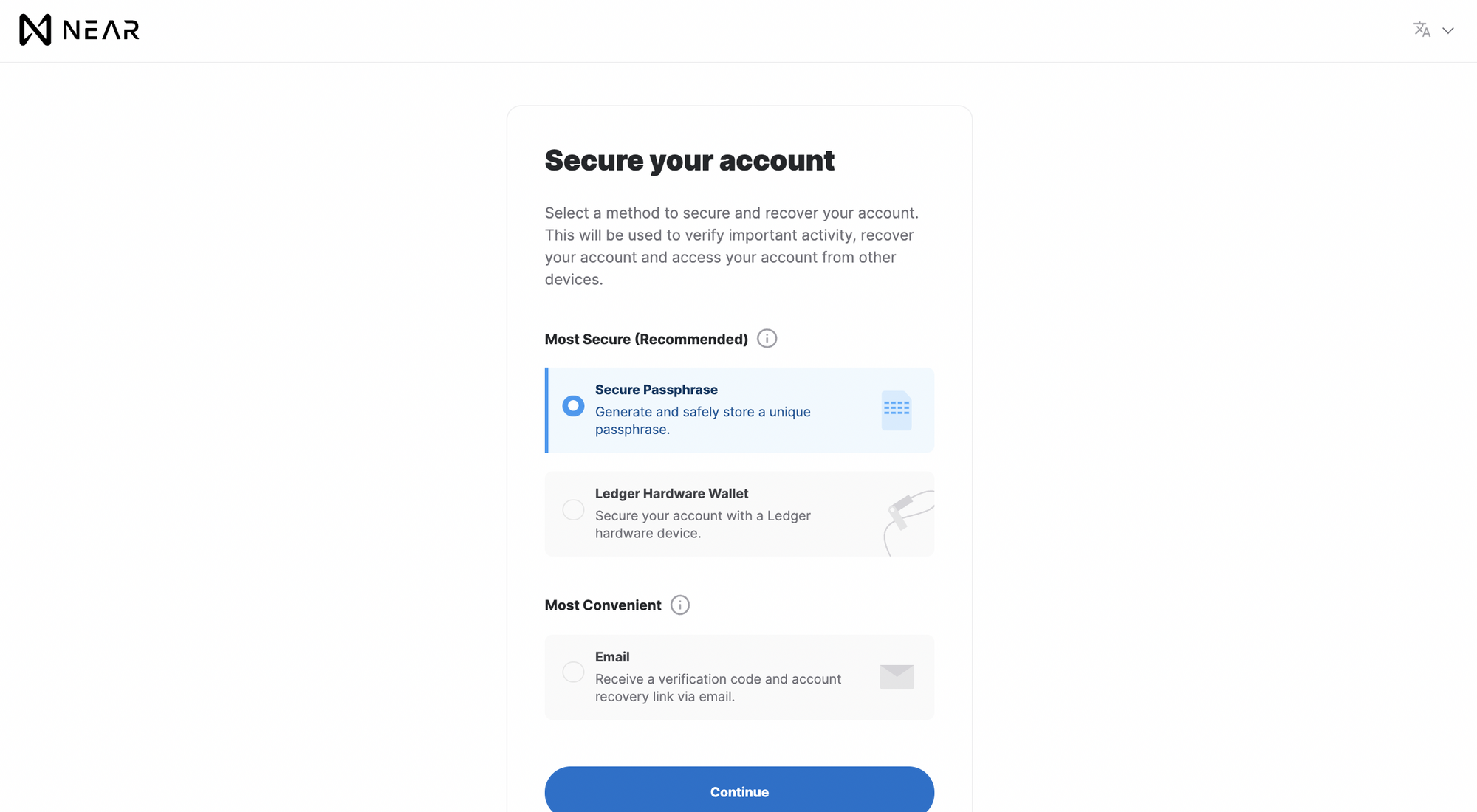 Select the Recovery Method