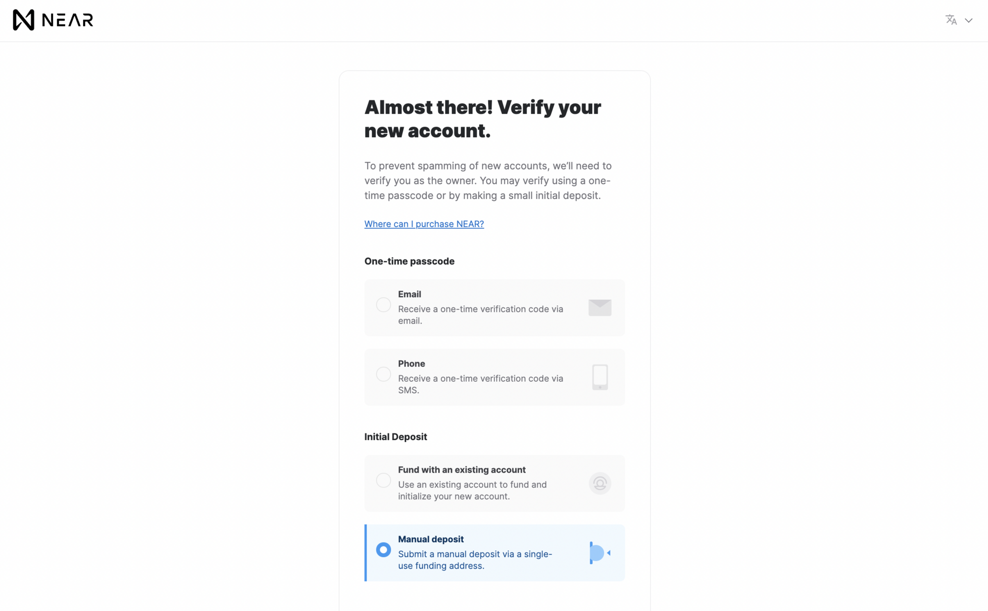 Select the verification method
