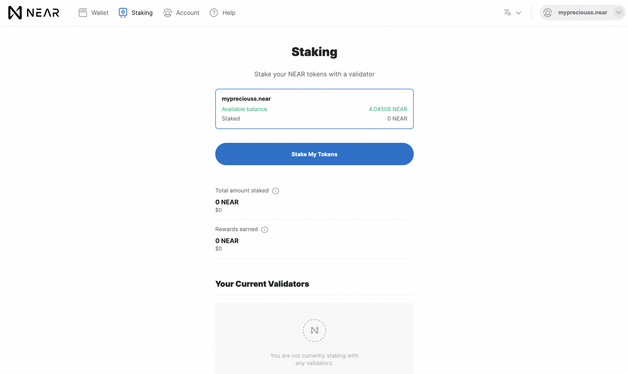 Staking your NEAR tokens