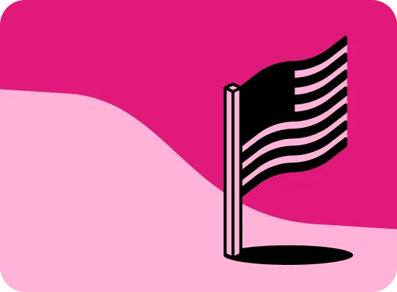 crop of the Statue of Liberty on a pink background