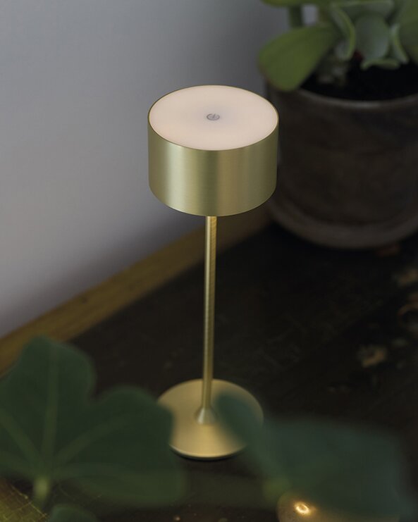 Batterilampe Bistro fra Nielsen Light i børstet messing