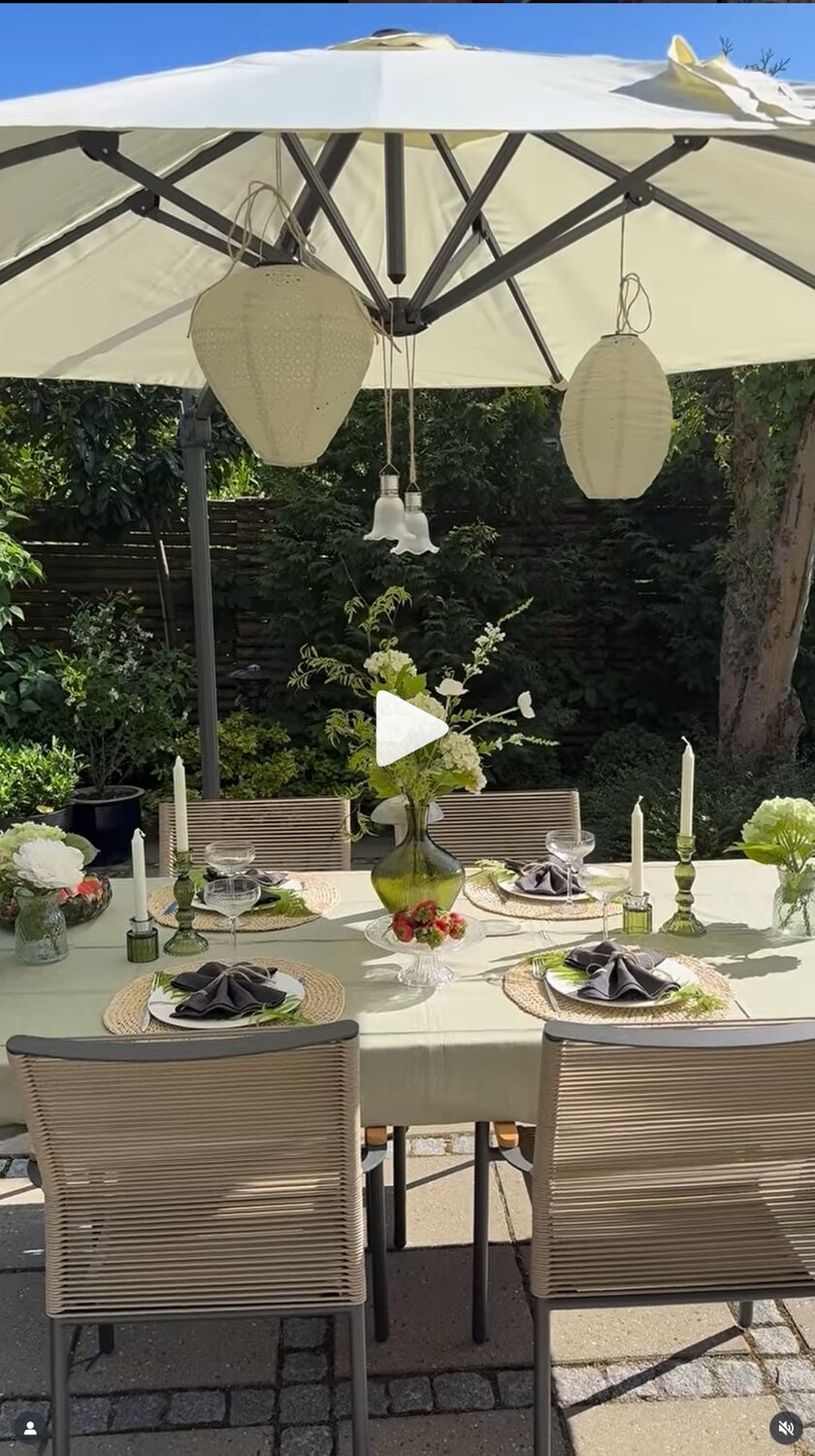 Instagram post af dækket havebord