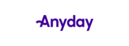Lånefirma Anyday logo i mørke lilla