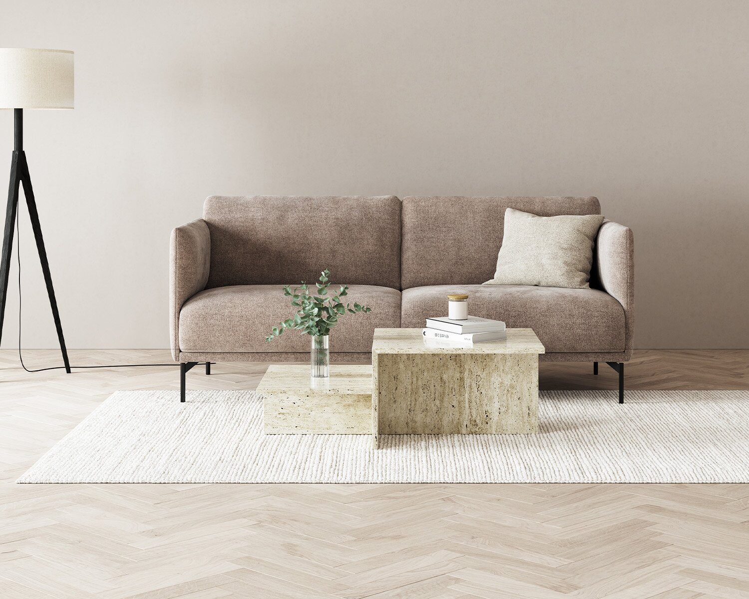 Josefine 3 personers sofa i stoffet Rate 10 Liver