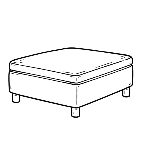 Tegnet illustration af boxmadras med topmadras.