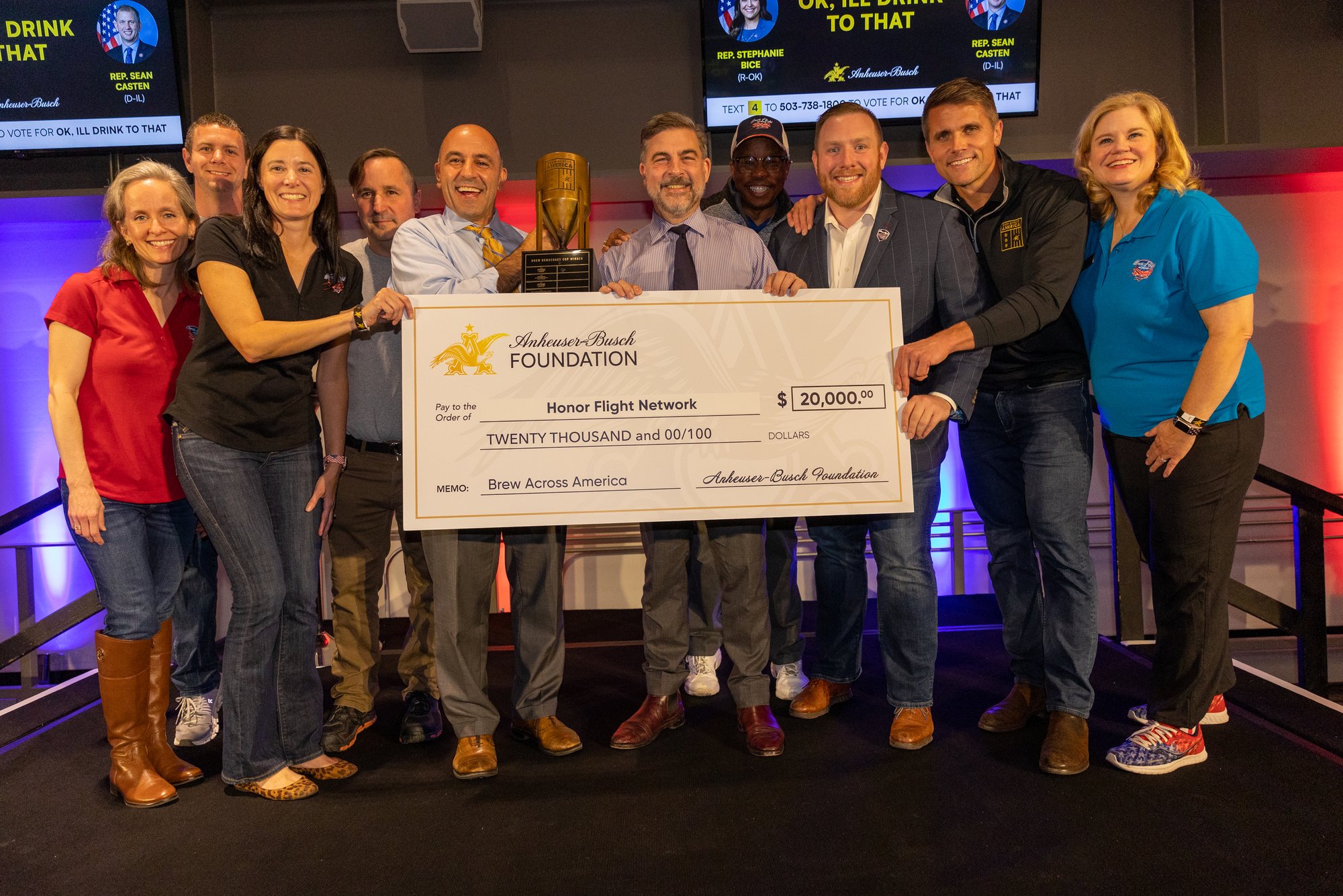 REPRESENTATIVE MIKE CAREY AND BIPARTISAN BUDDY REPRESENTATIVE JIMMY PANETTA WIN ANHEUSER-BUSCH BREW DEMOCRACY CUP WITH COLUMBUS BREWING TEAM AND HONOR FLIGHT NETWORK