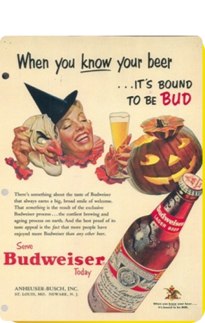 vintage Budweiser Halloween advertising 