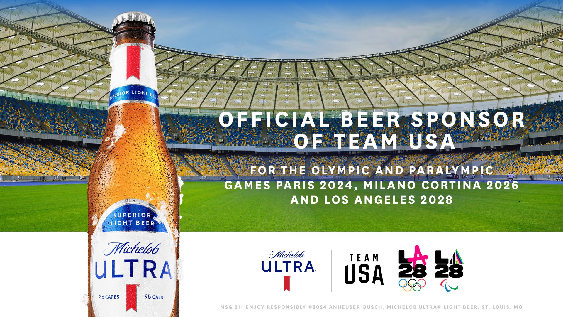 Michelob ULTRA Named Exclusive Beer Sponsor of Team USA at the Olympic and Paralympic Games and Official Beer Sponsor of the LA28 Games