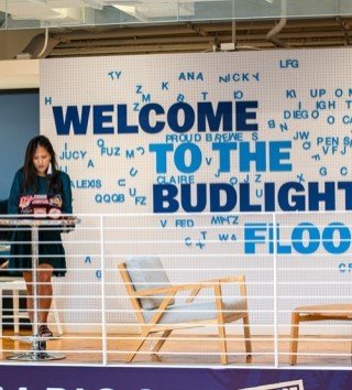 Sign that says "welcome to the bud light floor"