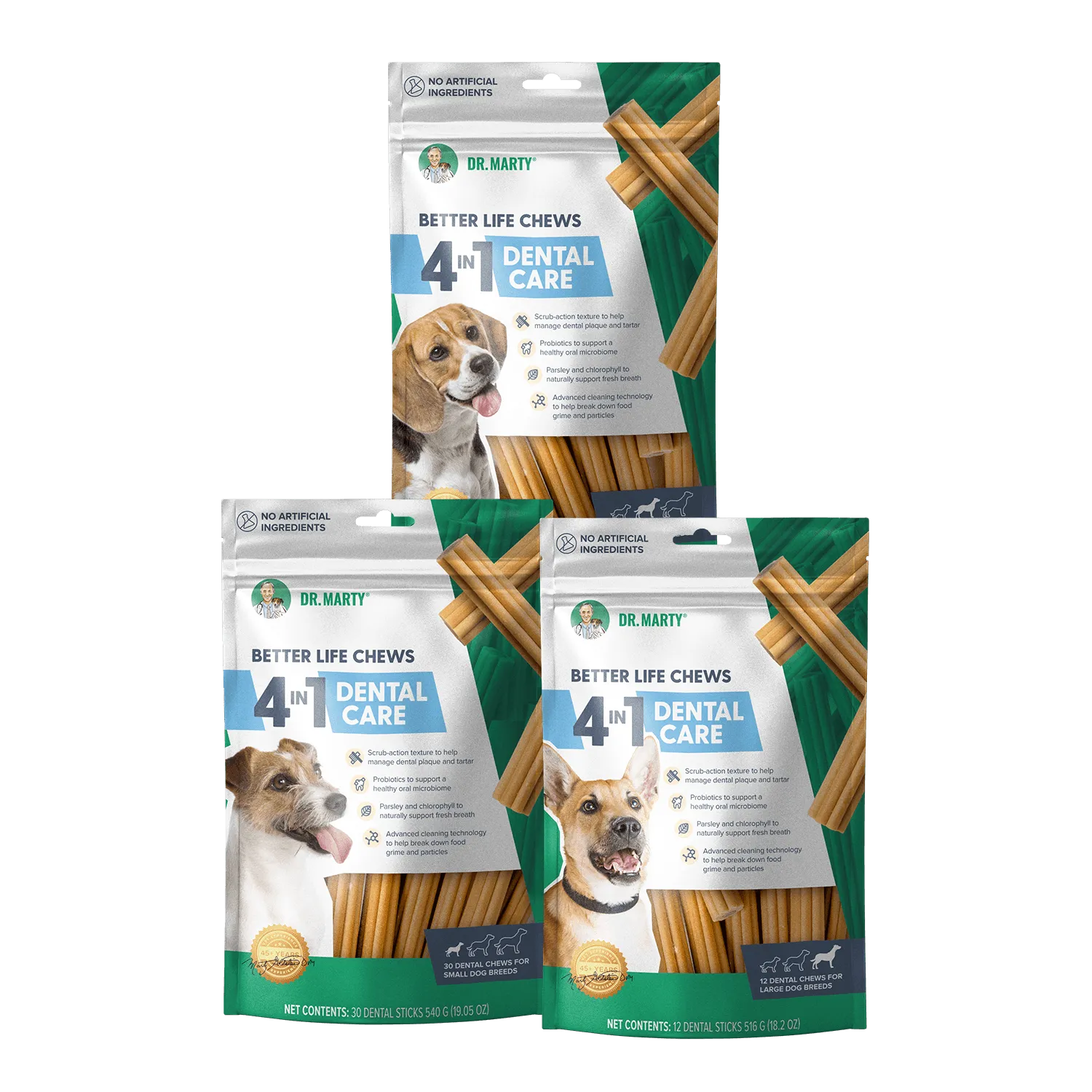 Group shot of Better Life Chews - Dental Care product family