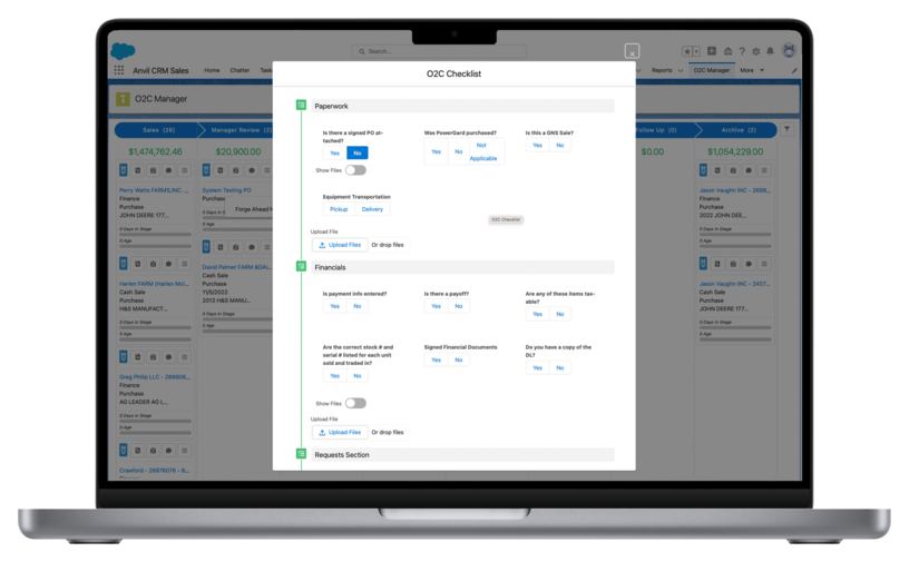 laptop view of Anvil Pro order to cash solution