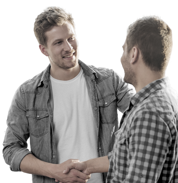 dealer shaking hands with customer