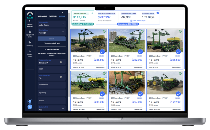 desktop view of Tractor Zoom equipment search auction average price and dealer listing average price