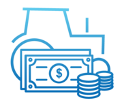tractor and money icon