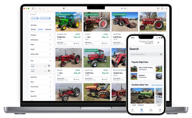 mobile and desktop view of TractorZoom.com