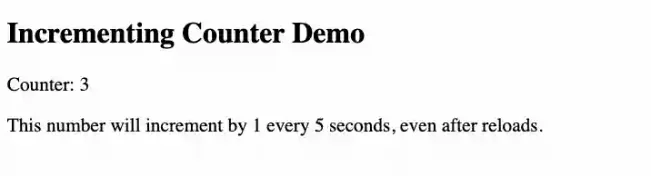 Javascript incrementing counter demo