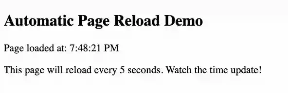 Javascript reload demo 2