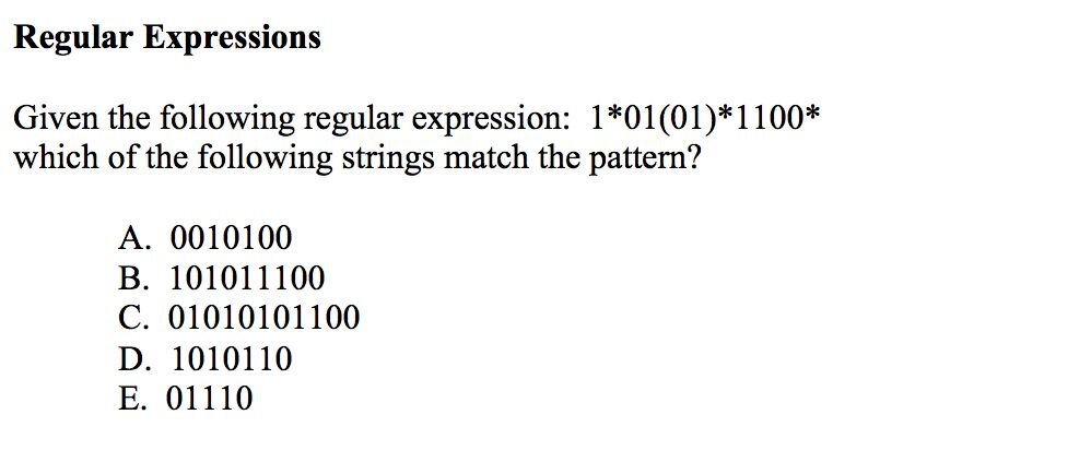 ACSL Regular Expression Question