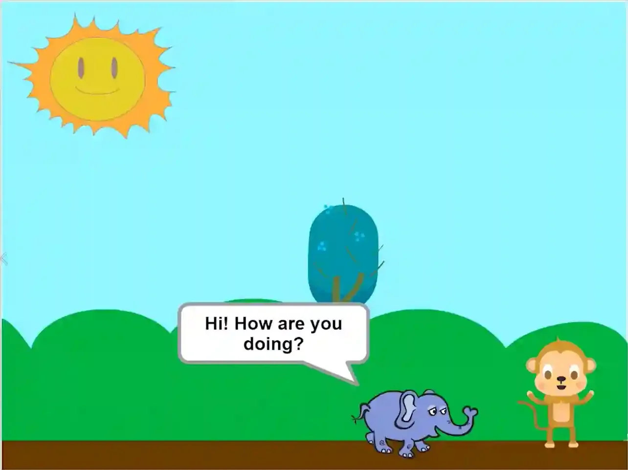 Scratch cartoon having conversation