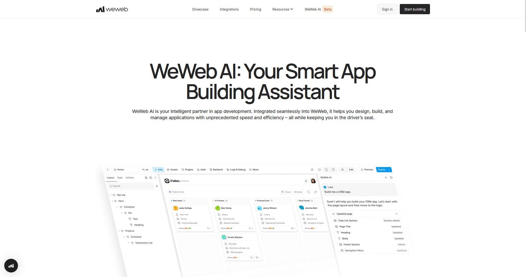 WeWeb Landing Page