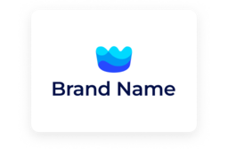 waves shaped crown blue logo
