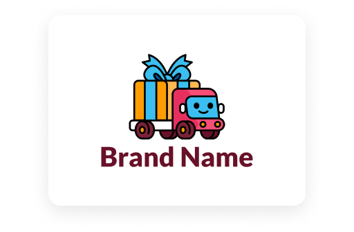 cartoon gift truck logo