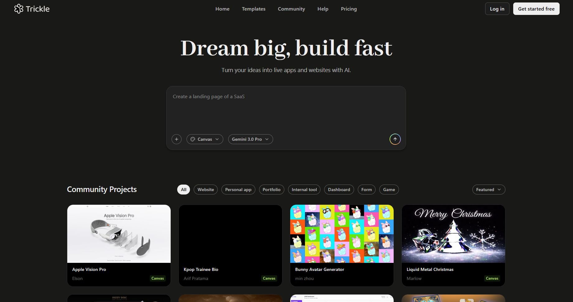Trickle.so Landing Page
