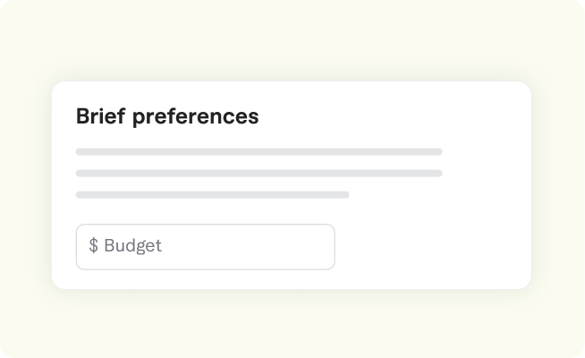 Briefs with a predefined budget 