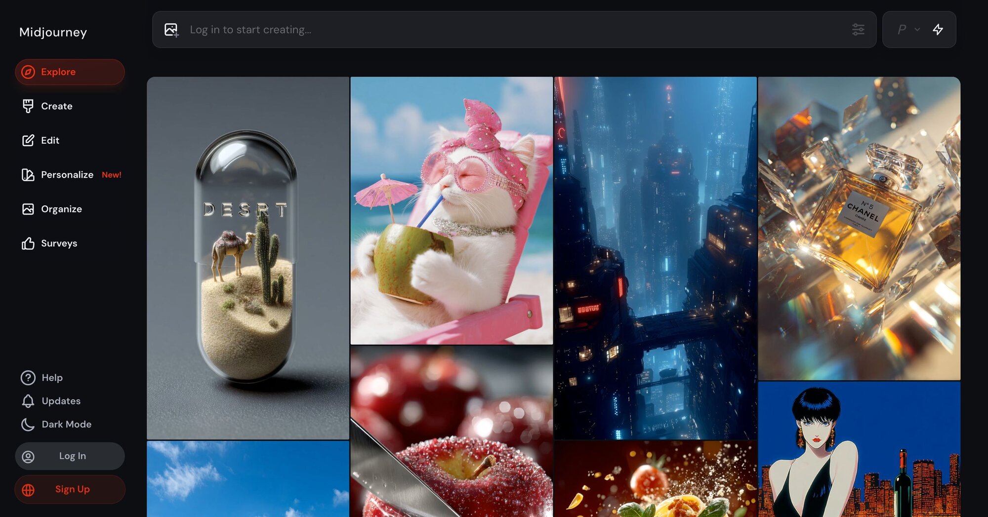 Midjourney home page