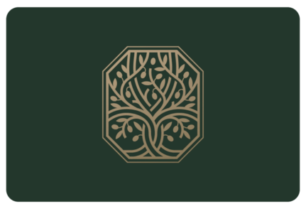 gold pentagram tree logo