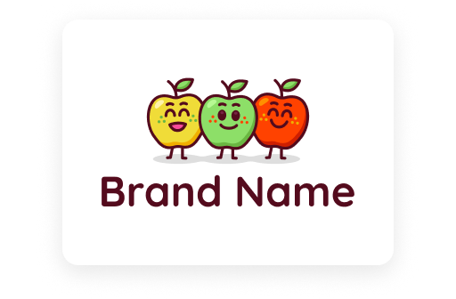 cartoon 3 apples logo