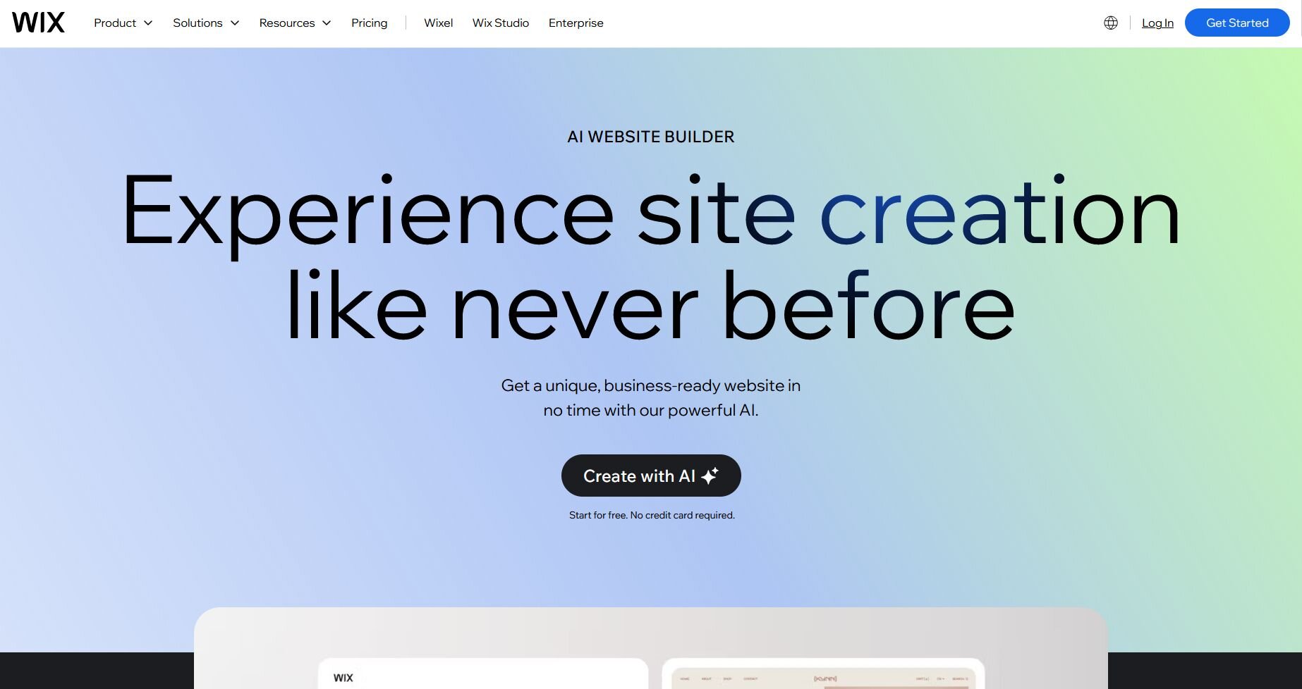 Wix AI Landing Page