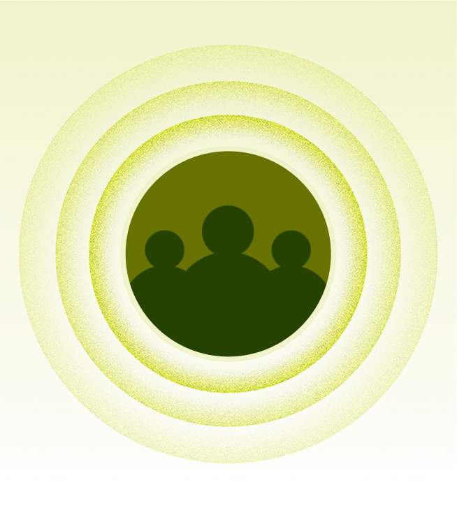 People inside a circle