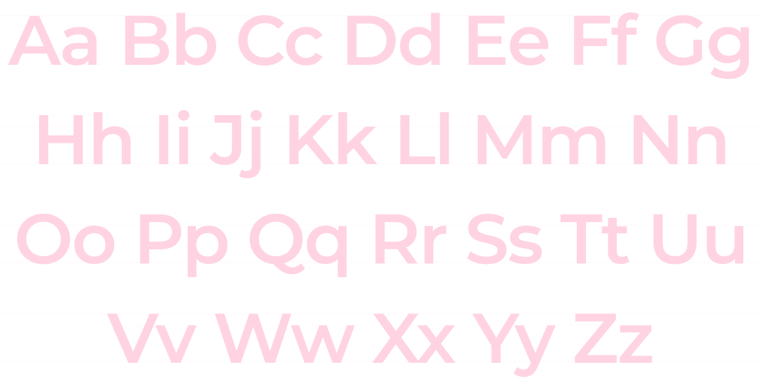 abc letters in montserrat font