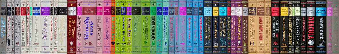 Spines of papermill press classics