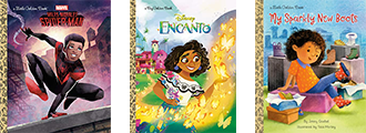 3 Books Listed: Miles Morales (Marvel Spider-Man) by Frank Berrios. Encanto (Disney) by Alejandro (Ilt) Mesa. My Sparkly New Boots by Jenny Goebel