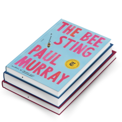 A stack of 3 Recently Published Books with The Bee Sting by Paul Murray on top