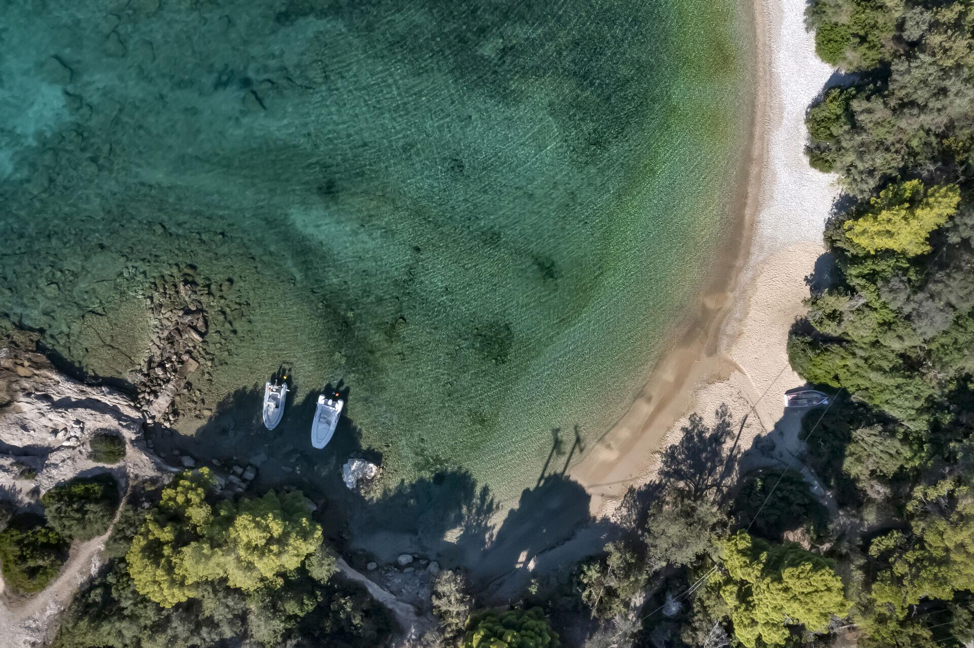Idyllic Agios Aimilianos beach near Porto Heli.