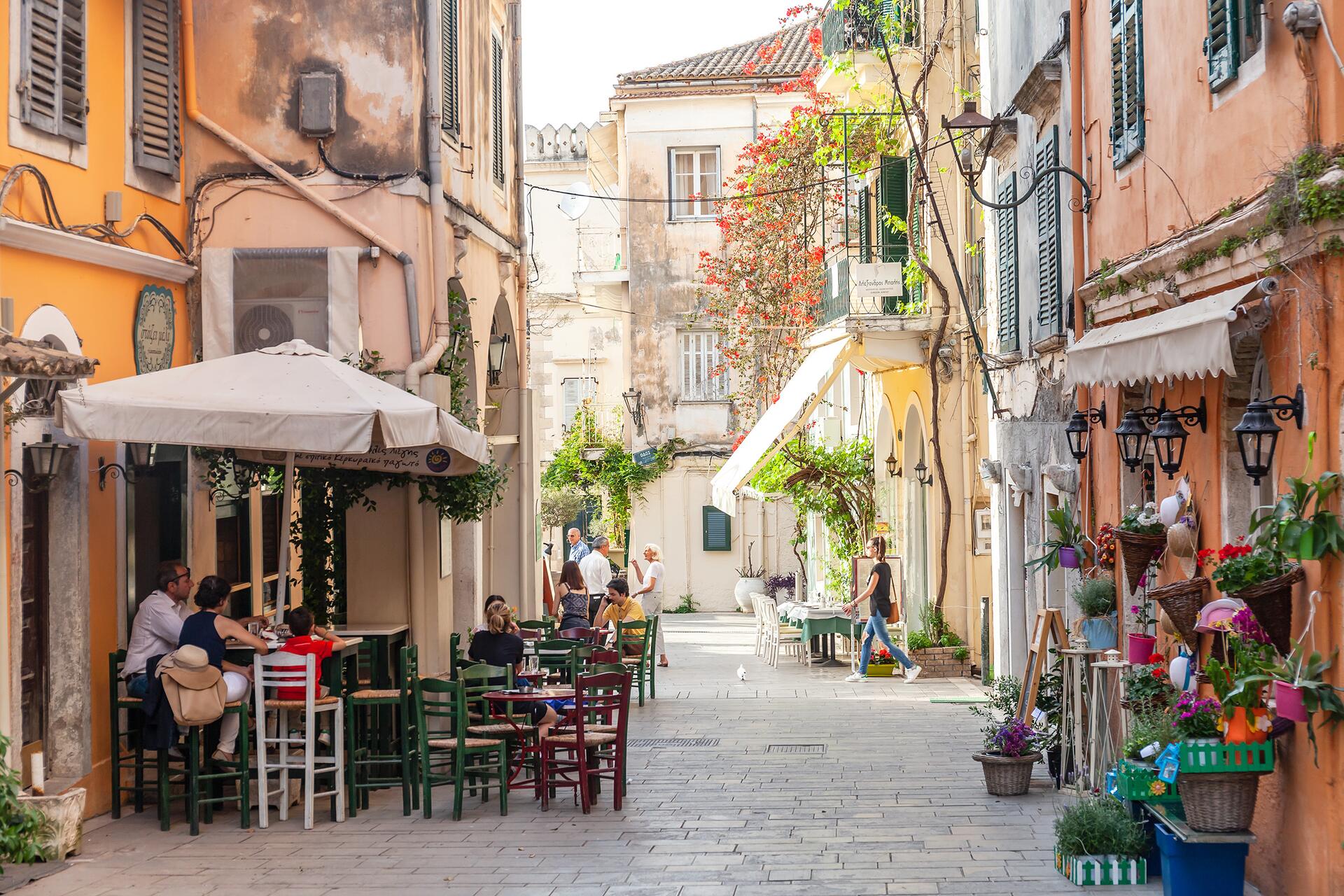 A Cobbled Street in Corfu