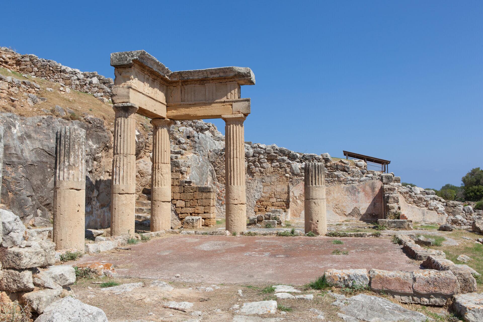 The gymnasium at Solunto, once part of a large house.