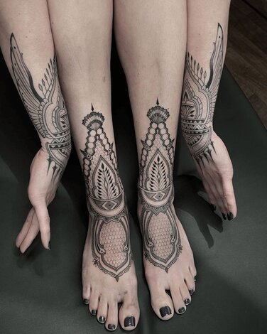 Philip Milic Tattoo Designs on Ankles