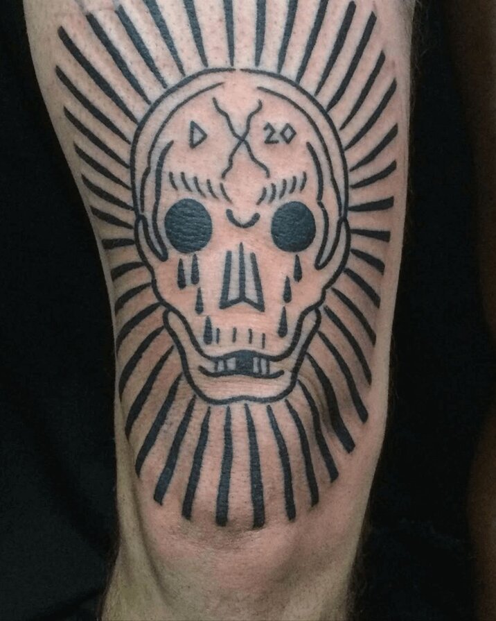 Blackwork Tattoo Design on knee