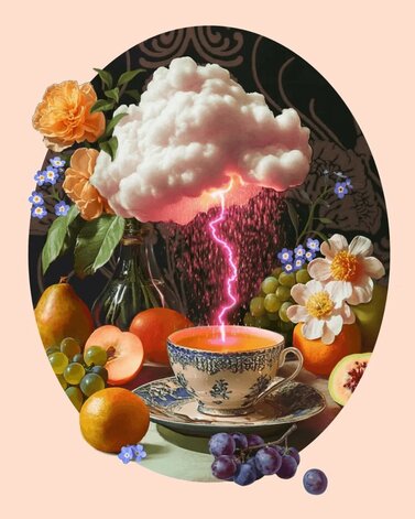 Pamela Carvalho Rain Cloud Tea Cup Tattoo Design