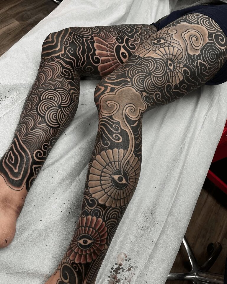 Jessi Manchester Tattoo Designs on Legs